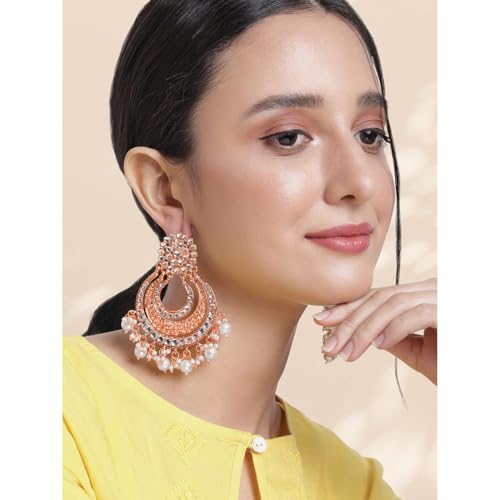 Image of Peora Traditional Indian Ethnic Earrings Jewellery Set Gift for Women Girls