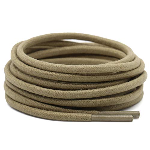 Image of DELELE 2 Pair Super Cotton Round Waxed Shoelaces 1 /8 inchThick Shoe String Boot Laces for Dress Shoes