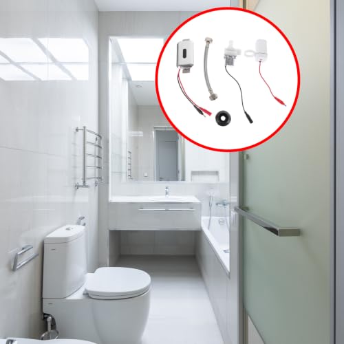 Sensor de descarga de urinario Operitacx sin tocar de plástico y acero inoxidable para baño 5