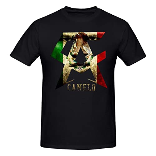 WXQZHF Mens Casual Canelo of Alvarez Tee Shirt Short Sleeve O-Neck T-Shirt Sports Tops for Teens Plus Size TshirtsXX-Large