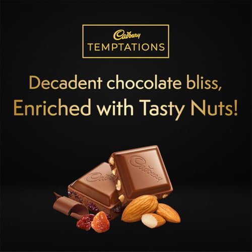 Image of Cadbury Temptations Almond Treat Premium Chocolate Bar, 70 g (Pack of 5)