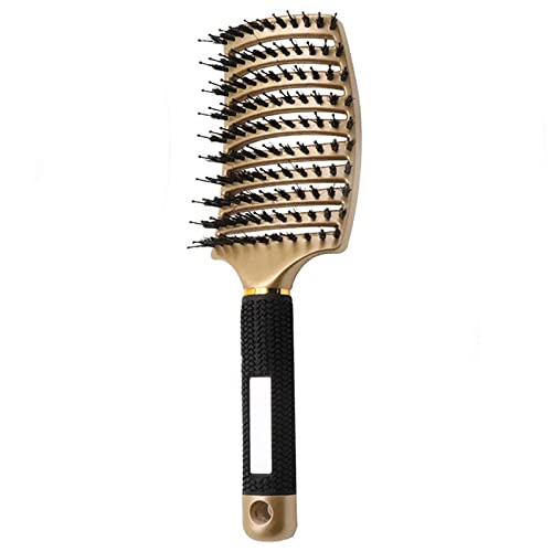 Hairstreaq Detangling Brush Wet Dry Detangler Hair Brushes Vented Detangling Brush Fast Drying Styling Massage Hairbrush for Women & Kids Long Thick Thin Curly & Tangled Hair (Gold)