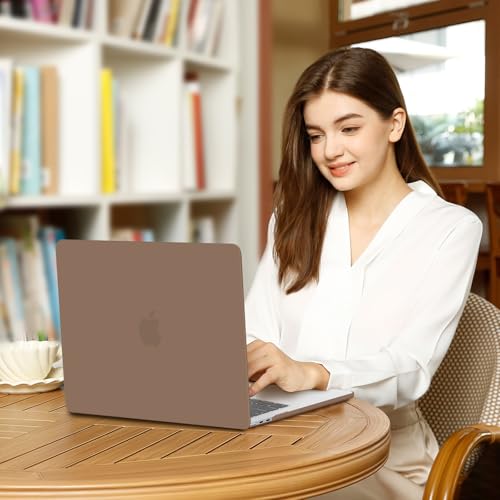 Image of MOSISO Compatible with MacBook Air 15 inch Case M4 M3 M2 2025 2024 2023 Release A3241 A3114 A2941 with Touch ID, Plastic Hard Shell Case&Keyboard Cover&Screen Protector&Storage Bag, Caramel Brown