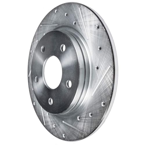 Image of Detroit Axle - Rear Brake Kit for 2005-2010 Honda Odyssey Drilled & Slotted | Disc Brake Rotors Ceramic Brake Pads w /Hardware 2006 2007 2008 2009 Replacement