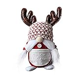 Nain festif sans visage avec bois, barbe blanche et tresses pour une décoration de Noël magique