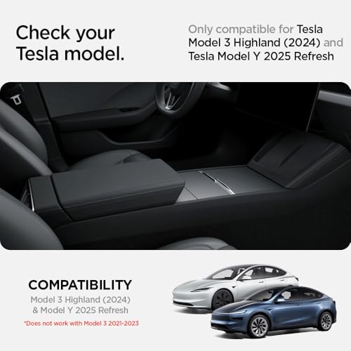 Spigen Center Console Organizer for Tesla Model Y Juniper (2025/26) & Model 3 Highland (2024/25) with Smooth Slide Technology - [Sliding]