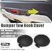 ACROPIX Car Rear Bumper Towing Tow Eye Hook Cover Cap Fit for Smart - Pack of 2 Black