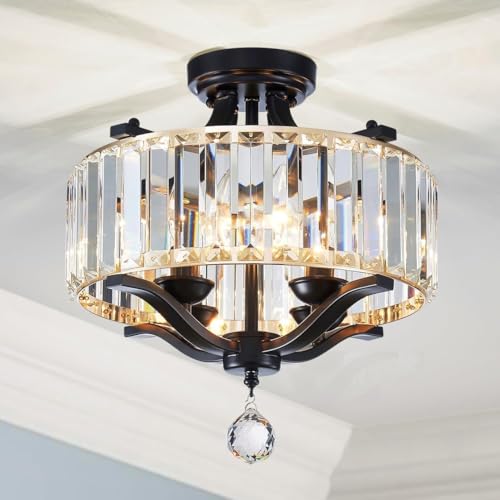 Saint Mossi Kronleuchter Schwarz, kronleuchter vintage lampe wohnzimmer wohnzimmerlampe, kronleuchter modern mit 4 E14 Lampenfassungen, ohne Glühbirnen und Leuchtmittel
