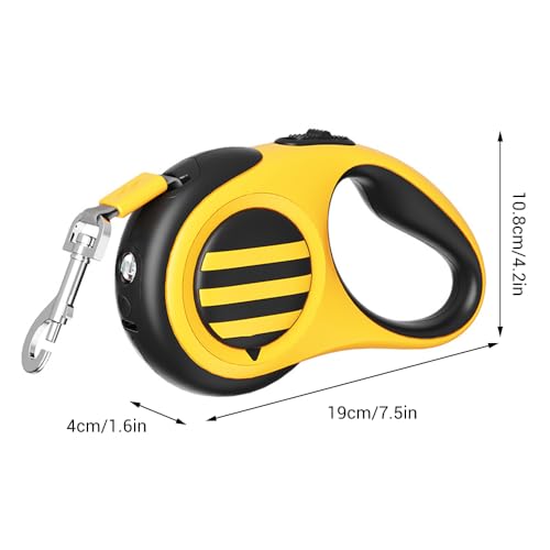 Hundeleine Ausziehbar, 5m/16ft Rollleine Hunde mit LED Licht, Einziehbar Ausziehleine mit Sicheres Bremssystem für Kleine und Mittelgroße Hunde bis 20kg