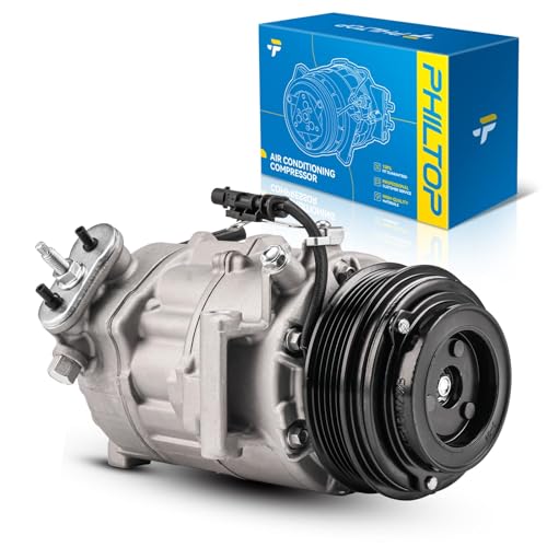 Image of PHILTOP 168361 NEW Air Conditioner AC Compressor with Clutch Compatible with 2016 2017 2018 2019 2020 2021 2022 Chevy Malibu 1.5L, Air Conditioning Compressor