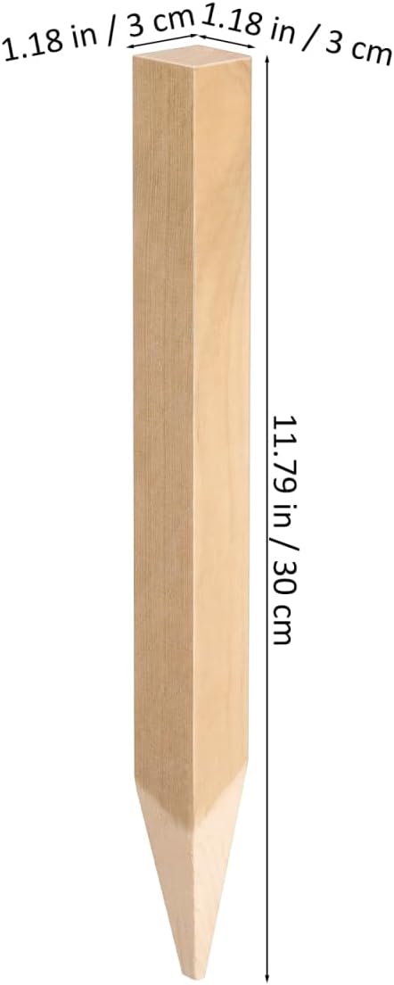 Yardwe 5Pcs Wooden Garden Stakes, 12 Inch Grade and Survey Stakes for Building and Lawn Fence Decoration, Garden Sign Posts for Plant Support and Outdoor Use