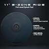 Lemon 11 Dual-Zone Electronic Splash/Crash Cymbal Pad with Choke for Electronic Drum Kits Quiet Rubber Cymbal for Practice & Performance