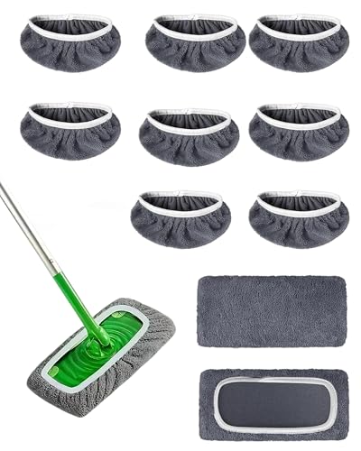 Fonyiunce 10 Piezas Mopa de Microfibra Compatible, Recambio Mopa Lavable, Almohadillas de Microfibra para Limpieza, Reutilizables Paños para Mopa Microfibra, per la Pulizia dei Pavimenti