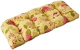Pillow Perfect Outdoor Risa Wicker Loveseat Cushion, Lemonade