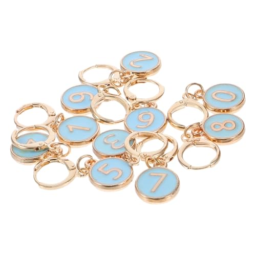 Mipcase Marcadores de Punto Metálicos Pequeños Numerados Contadores de con Números Gotas de Aceite Aleación Resistente para Manualidades Color Azul