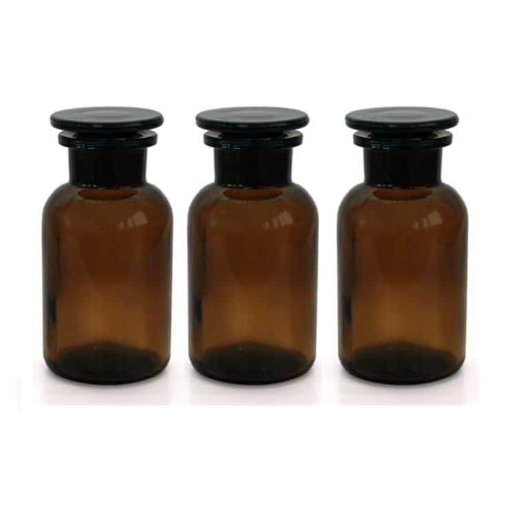 CXWK 3 x Apothekerflasche 250 ml - Farbe: Braun