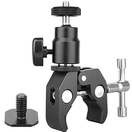 Anwenk Ball Head Clamp Camera Ball Mount Clamp w/ 1/4-20 Tripod head Hot Shoe Adapter and Cool Super Clamp