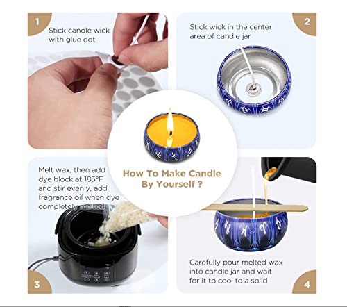 Kit elettrico per la creazione di candele, con display a LED, controlla la temperatura della cera d'api, forniture fai da te per principianti e adulti, per amanti del mestiere