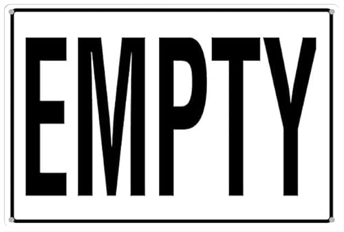 peiyeety Empty Tank Aluminum Tin Sign for Home Kitchen Wall Decor 12X8Inch