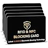SaiTech IT Paquete de 5 tarjetas de bloqueo RFID, una tarjeta protege todo el monedero, NFC sin contacto, protector de tarjeta de crédito bancaria sin contacto, protector de tarjeta de crédito para