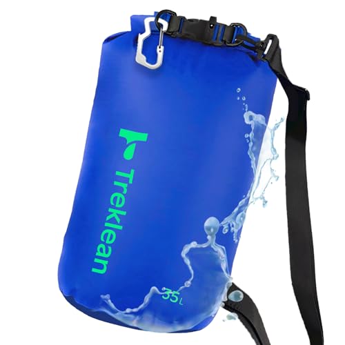 Image of Lightweight Dry Bags Waterproof for Kayaking,5L /10L /20L /35L Roll Top Dry Sack Waterproof Bags for Travel Boating Camping Beach (Blue, 35L)
