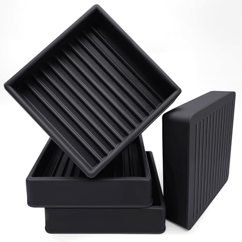 xxxHOLIC Heavy Duty Non Slip Furniture Pads, 2' x 2' Black Square Rubber Furniture Cups (Set of...