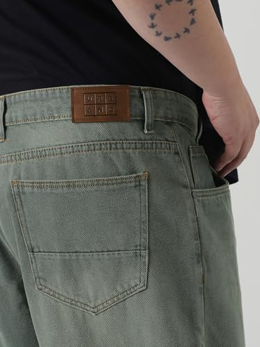 Image of Urbano Plus Men's Loose Baggy Fit Heavy Washed Jeans Non-Stretchable