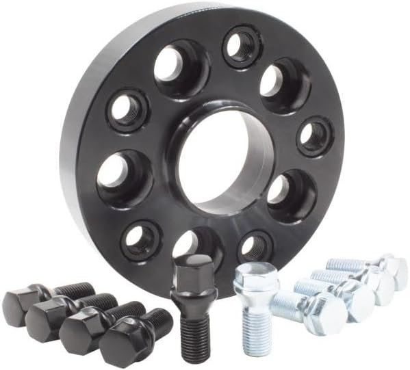 Wheel Accessories Parts 1 Pc Hub Centric European Wheel Spacer with 25mm Thick 5 x 120mm PCD 74.10mm Hub M12 x 1.50 Black Bolts Fits BMW E39 E60 525i 528i 540i M5