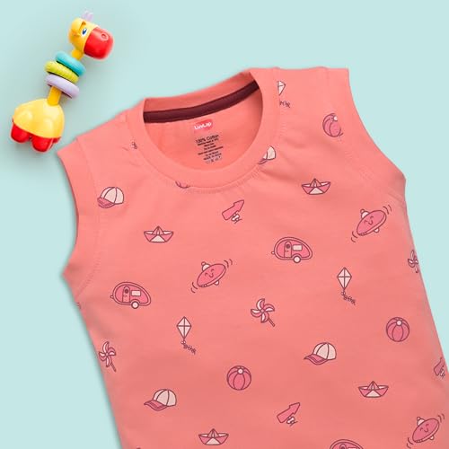 Image of LuvLap Baby Boys Regular Fit 100% Cotton Sleeveless Boys T-Shirt & Shorts Set Pack of 3