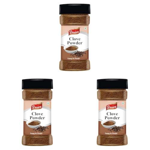 Image of Desire Clove Powder, 200g | Natural Laung Lavang Powder for Cooking, Baking, Curries and Ayurvedic Uses | Premium Quality, Aromatic Spice (Pack of 3)