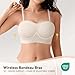 DEANGELMON Strapless Bras for Women Wireless Push Up Padded Bralette Seamless Non-Slip Tube Top Bandeau Bra with Removable Clear Straps,White-XL
