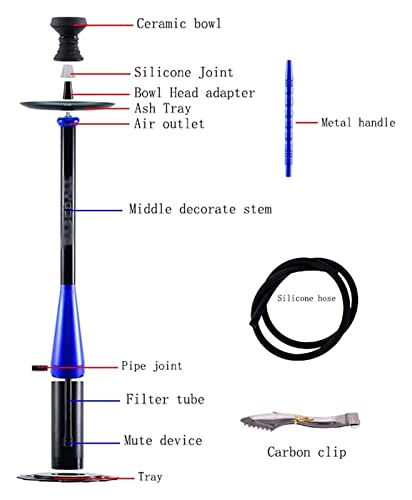 Wasserpfeife Großes Shisha-Einrohr-Shisha-Legierungs-Mittelstab-Tabakschlauch-Set, Baseball- und nikotinfrei, Shisha… – Bild 5