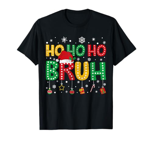 Ho Ho Ho Bruh Funny Christmas Teens Boys Kids Xmas Pajamas T-Shirt