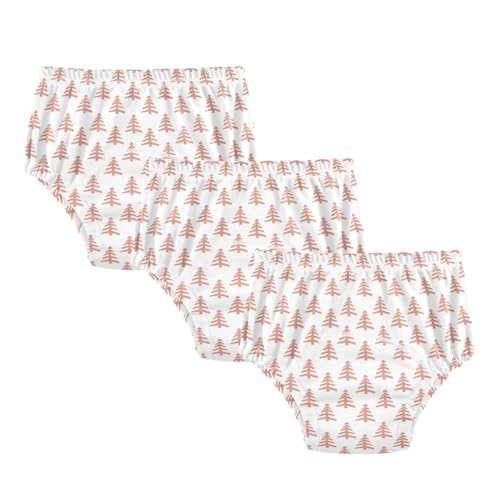 Caihoyu Ropa interior para niñas pequeñas, pantalones de entrenamiento a prueba de fugas, ropa interior para mojar la cama, Árbol de Navidad naranja, 24 meses