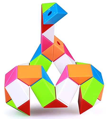 Fidget Magic Snake Cube Puzzles Twist Ruler Speed Cubes Brain Teaser Game Toys for Kids (36 Block 1PACK)