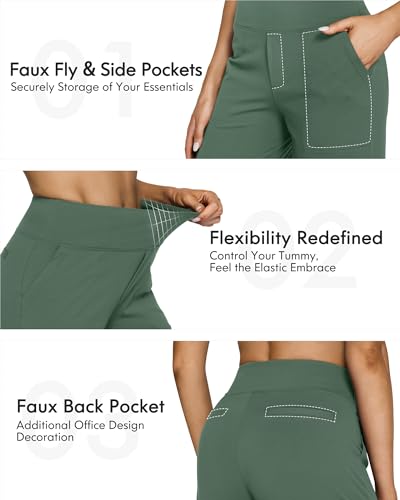 Image of G4Free EverGoing Yoga Pants Women Wide Leg Pants with Pockets High Waist Stretch Dress Casual Sweatpants Petite /Regular /Tall
