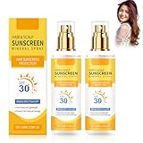 2PCS Ultimate Hair & Scalp Sunscreen Spray SPF 30, Weightless Non-Greasy Protection, UV Protection Spray for Color-Treated Hair, Scalp Sunblock Prevents Fading & Dryness, Beach & Pool Essentials