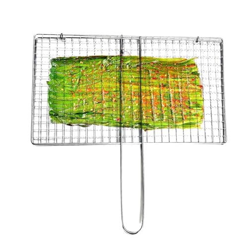 野菜グリルバスケット,ステンレス鋼ステーキ焼きクランプ,魚用グリルバスケット 調理用 チキン ステーキ エビ 肉 野菜 - キャンプ釣り料理器具
