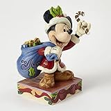 Gegenstände einzigen Enesco Disney Tradition by Jim Shore Mickey Weihnachtsmann auf Schlitten, PVC, Mehrfarbig, 12 x 13 x 15 cm