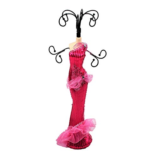 Porte Bijoux Mannequin décoratif Vintage Original Présentoir Pour Colliers, Boucles D'oreilles, Pendentif Bracelets Fantaisie ou décorative Bois et Tissu Crochet en...