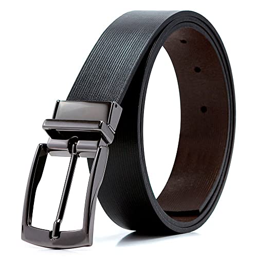 Cinto Masculino Dupla Face Couro Naturali Preto e Café LaCouro 110cm