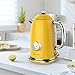 Harriet Electric Kettle, 1.8L Hot Water Boiler Electric with Thermometer, 1500W Stainless Steel Electric Water Kettle with LED Indicator, Auto Shut-Off & Boil Dry Protection, Yellow