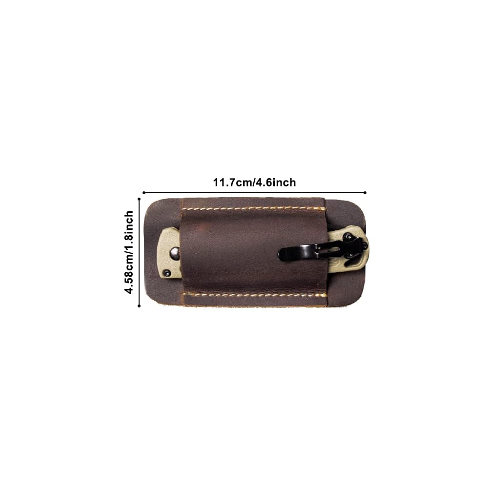 Funda de Cuero para Cuchillo, Soporte Plegable para Cuchillo de Bolsillo, Funda compacta para cinturón con Hoja de 5 Pulgadas