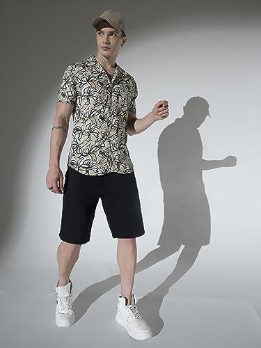 Image of Hubberholme Men's Rayon Relaxed Fit Printed Half Sleeve Resort Shirt