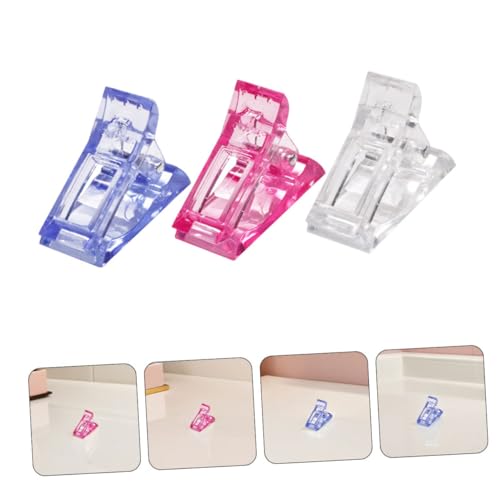 Set de 60 pinzas para extensión de uñas rosa y azul miniatura 7
