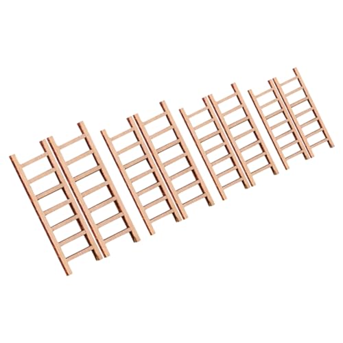 TOYANDONA 8pièces Échelle Miniature Bois Lot de Mini-escabeaux pour Décoration De Micro-Paysage Meubles De Maison De Poupée
