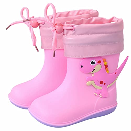 EnJoCho Water Boots 1 to 10Years Children Toddlers Children's Rain Shoes Boys and Girls Water Shoes Baby Rain Boots (Pink, 12 Little Child)