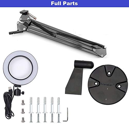 Luz de montagem na parede, anel de luz USB de 15 cm com suporte giratório de parede para YouTube, ar