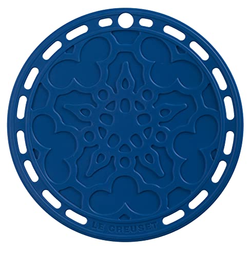 LE CREUSET Salvamanteles French, Silicona, Resistente al calor hasta 250 grados Celsius, diámetro 20 cm, Azul Marseille Cover