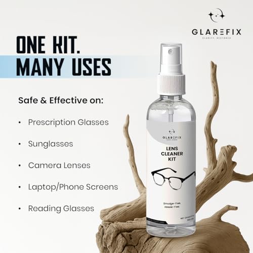 Image of Lens Cleaner Kit - 100ml Streak-Free Spray + Microfiber Cloth | Smudge-Free & Anti-Static Formula | Safe for Eyeglasses, Sunglasses, Camera Lenses & Phone Screens